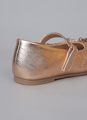 Kidsville Lightweight & Comfortable Ballet Flat Casual Girls Ballerina Slip-On Belly Shoes Footwear for Kids Rose Gold 4