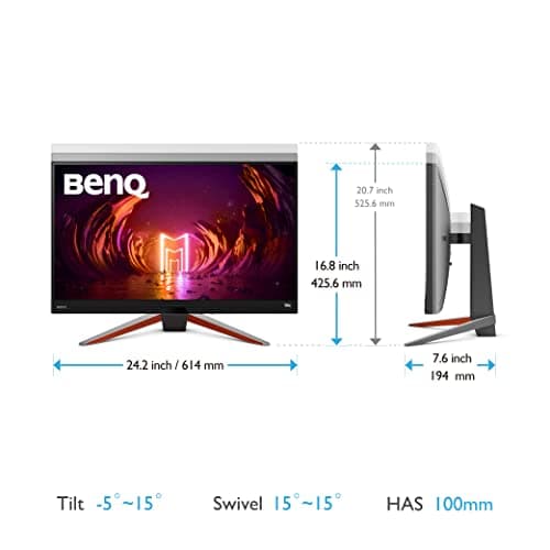 BenQ MOBIUZ EX270M 27" 240Hz 1ms MPRT IPS Full HD HDR Gaming Monitor | FreeSync Premium| Height Adjustment| 99% sRGB| 400nits| Black Equalizer| treVolo Speakers| HDMI| DP| USB 3.0 Hub (Metallic Grey) 5