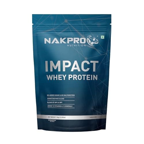 NAKPRO NUTRITION Impact Whey Protein Isolate & Concentrate | 1 kg | 24g Protein | Malai Kulfi | Trustified Certified | Added Digestive Enzymes, Vitamins & Minerals