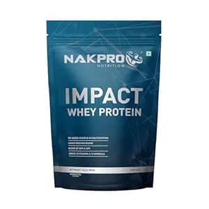 NAKPRO NUTRITION Impact Whey Protein Isolate & Concentrate | 1 kg | 24g Protein | Double Rich Chocolate | Trustified Certified | Added Digestive Enzymes, Vitamins & Minerals