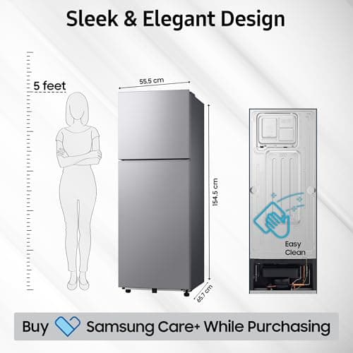 Samsung 236 L, 2 Star, Digital Inverter, Frost Free Double Door Refrigerator (RT40H28W2QHL, Gray Silver, 2026 Model) 3