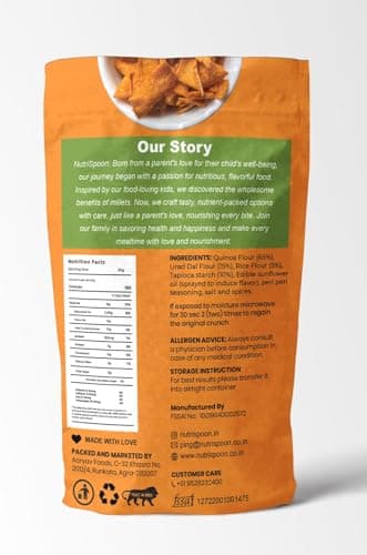 Nutrispoon Quinoa Chips Baked Supergrain Superfood Masala Flavour - Palm Oil Free | Flavored Chips | High Protein, Healthy, Gluten-Free | Crunchy Snacks - 40 Gram 2