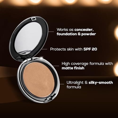 RENEE PRO HD 3 In 1 Compact - Sable 9 Gm, Works As Concealer, Foundation & Powder, SPF 20, Matte Finish, High Coverage, Ultralight & Silky Smooth Finish, Enriched With Vitamin E, C & Aloe Vera 3