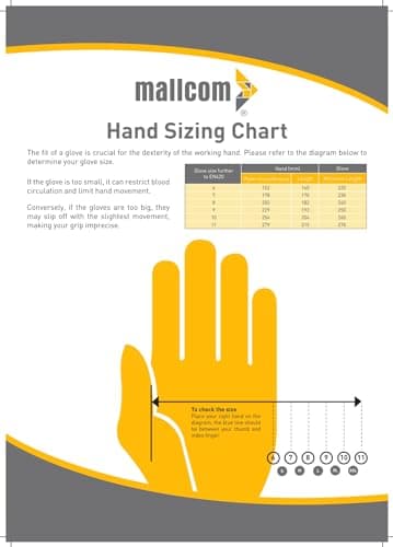 Mallcom Safety Gloves, D232 Natural Grain Welder Safety Leather Gloves, Elasticized back, Use Full In These Industries Construction, Iron & Steel Work, Logistics, Manufacturing Size - L 3