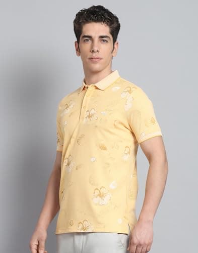 Monte Carlo Men's Regular Fit Polo T-Shirt | Half Sleeve | Printed Collared Tee | Casual Everyday Wear | Stylish & Comfortable Tshirt for Men Yellow XXL (Pack 1) 3