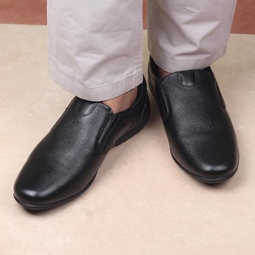 Red Chief Genuine Leather Formal Slip-On Shoes for Men | Elegant & Comfortable Office Wear | Black | RC3512 2