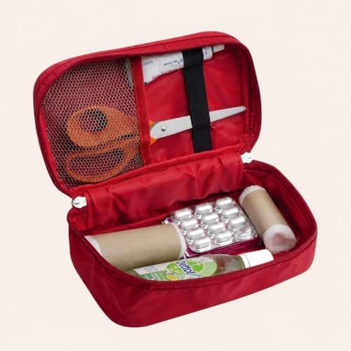 shyam Dealshub First Aid Kit Bag with Antiseptic Cream, Bandages & Scissors, 23x14x8 cm 3