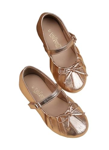 Kidsville Lightweight & Comfortable Ballet Flat Casual Girls Ballerina Slip-On Belly Shoes Footwear for Kids Rose Gold