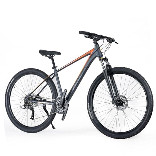 FitTrip Snyper GT 29T | Zoom Alloy Lockout Suspension | Shimano MT200 Hydraulic Disk Brakes Cycle | Superior 6061 Al Alloy Frame | 21 SPD Shimano Altus Gearset | Unisex (Amber Orange)