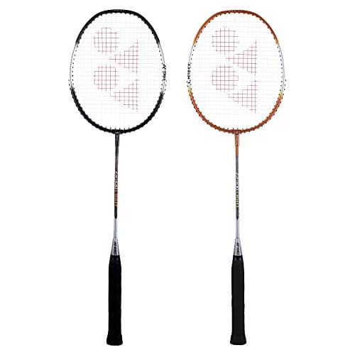 YONEX ZR 100 Light Aluminium Badminton Racquet with Full Cover (Black & Black, Made in India) Set of 2 3