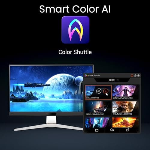 BenQ MOBIUZ EX251 24.5” FHD 220Hz Gaming Monitor, 1ms GtG, AMD FreeSync, DP 1.2, HDMI 2.0, USB Hub, 99% sRGB, Game Optimized Color, 2.5Wx2 Speakers, VESA Display HDR400 (White) 3