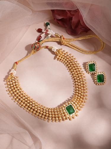 Rubans Jewellery Set Pearl Necklace Traditional Women Wedding Fashion Trendy Gift for Women & Girls 3
