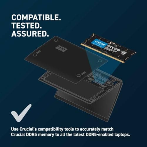 Crucial CB16GS4800 16GB (16GBx1) DDR5 4800MHz Laptop RAM 4