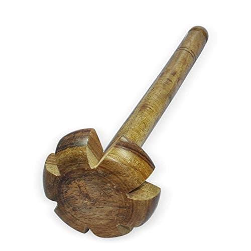 Bilton Pure Wooden Hand Blender/Mathani Rai - (Brown)