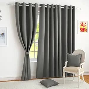 Story@Home 100% True Blackout Window Curtains 5 Feet Long Set of 1 | Solid Design | Room Darkening Curtain | Thermal Insulated Curtains for Living Room, Bedroom | (116 X 152 Cm, Ash Grey)