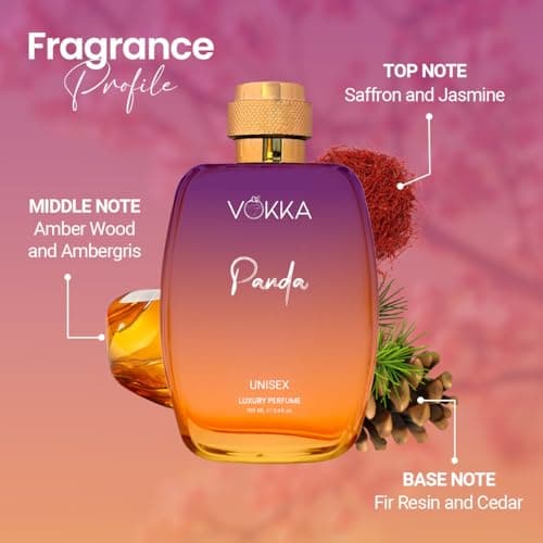 VOKKA Panda & Desert Oud 200 ml | Pack of 2 x 100ml Unisex Luxury Long Lasting Perfume Gift Set For Men And Women | Ambery & Arabian Woody Eau De Parfum | Notes: Saffron, Amber, Spicy Agarwood 5