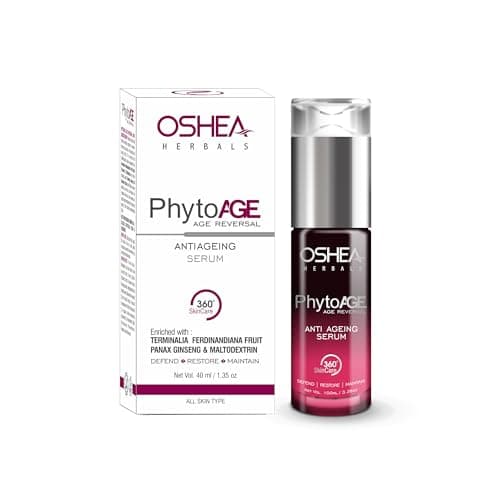 Oshea PhytoAge Reversal Anti Ageing Face Serum for Men & Women | Reduces Wrinkles & Fine Lines | Boosts Natural Glow & Improve Firmness | Enriched with Aloevera Extracts | All Skin Types 40ml