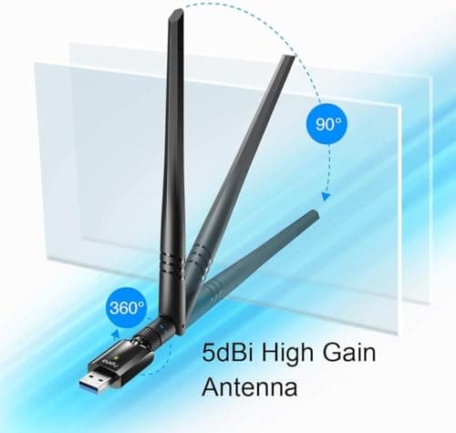 Lota Wi-Fi LAN Network Card Adapter with Antenna (Black), High-Speed Wireless PCIe Adapter for Desktop PC and Laptop, Dual-Band 802.11ac, 1200Mbps WiFi, Easy Setup Compatible with Windows 2
