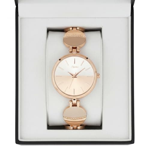 styledose Women’s Elegant Silver-Tone Bangle Watch Women Analogue Wrist Watches for Women's & Girls&Ladies Diamond Studded Rosegold Stylish Bracelet Strap (Rose Gold) 4