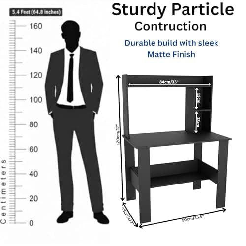 Spyder Craft Portable Work from Home Study Desk Engineered Wood Office Table Engineered Wood Multipurpose Table (Free Standing, Finish Color - Black, DIY(Do-It-Yourself)) 2