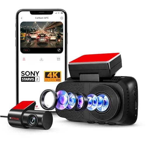 CP PLUS Dash Cam for Car CP-F89B | True 4K 8MP Dual Dashcam Front and Rear Camera | Sony STARVIS 2 IMX678 | Built-in GPS | WiFi (AP Mode) Dashcam | 3" Display | WDR Night Vision | Supports 1TB SD Card