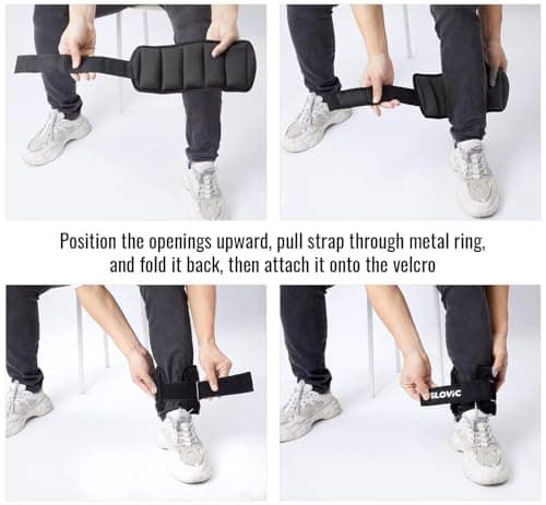 Slovic Ankle Weights 2 KG [2 x 1 KG] for Legs | Adjustable Leg Weights | Extra Weight for Leg Exercise for Men & Women | Strength Training Weight for Walking, Running, Gym, Physical Therapy 5
