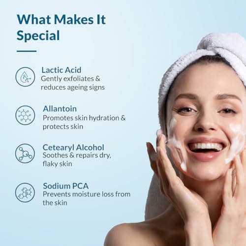 Fixderma Non Drying Cleanser, soap-free & pH Balanced cleanser, Pore-Refining, Dermatologist tested, Face Exfoliator, Non-comedogenic & Non-irritating skin cleanser - 75g 4