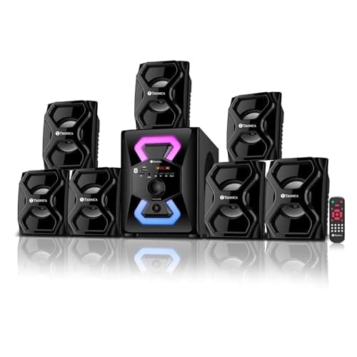 TRONICA Donald Upgraded PRO 7.1 65W Home Theatre System with RGB LED Lights, Remote Control, Bluetooth Speaker Set, FM, Pendrive,Smart TV Support