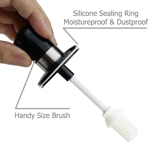 GO STORE Glass Oil Dispenser With Basting Brush, Oil Ghee Containers Bottle for BBQ, Pastry, Grill, Baking, Kitchen Cooking (250 ml) 5