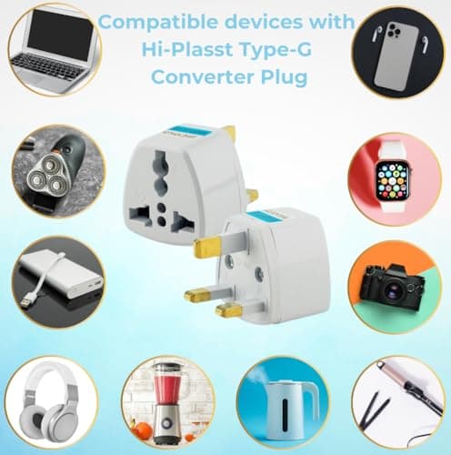 Type-G Plug Adapter UK Converter - (5pcs) India to UK Plug Adaptor for Hong Kong, UAE, Dubai, Singapore England Universal Travel Adapter Power Plug (Pack of 5) 4