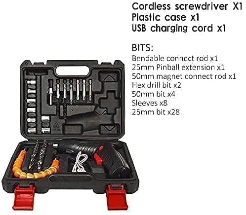 47 in 1 Cordless Electric Screwdriver Drill with Built-in LED Rechargeable Wireless Drill Machine Kit Power Drill Screw Gun Tool, Accessories for House,Office 4