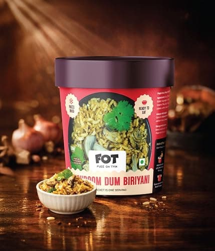 FOT FUDZ ON TYM- Ready to Eat Mushroom Biryani |80 g, Makes- 280g | Freeze Dried Food| Made with Seeraga Sambha Rice | Ready to Eat Healthy Food | No Preservatives | High Protein | Just Add Hot Water 4