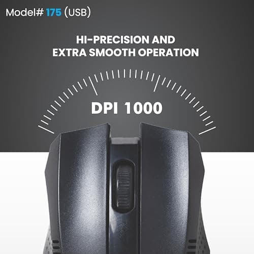 ProDot Wired Mouse - Ergonomic Design, Precise Tracking, Universal Compatibility - Ideal for PC, Mac, Gaming, and Office Use (MU-175, Black) 3