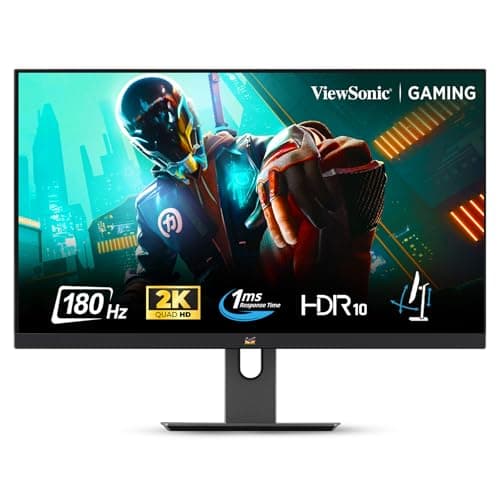 ViewSonic VX2758A-2K-PRO-4 27-inch(68.58cm)QHD 2k 2560x1440p Gaming Monitor| IPS| 180Hz| 1ms| HDR10 |AMD FreeSync & NVIDIA G-Sync| sRGB 137%| Eye-Care| Height, Swivel, Tilt & Pivot Adj. |2X HDMI|1x DP