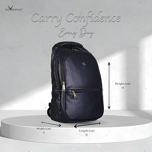Wild Adventure Spacious/Large multi Compartment Laptop Backpack | College Bag, Travel Bag for Men Women Boys & Girls | Black | 33 L Capacity (Black) 2