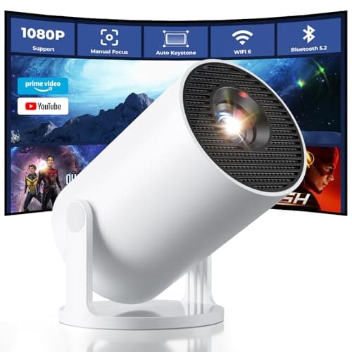 CLOKOWE Mini Projector with WiFi and Bluetooth - Built-in Apps, Smart Portable Projector with 180° Rotation, Auto Keystone, Support 1080P, Compatible with HDMI/USB/TV Stick/Smartphone/Laptop