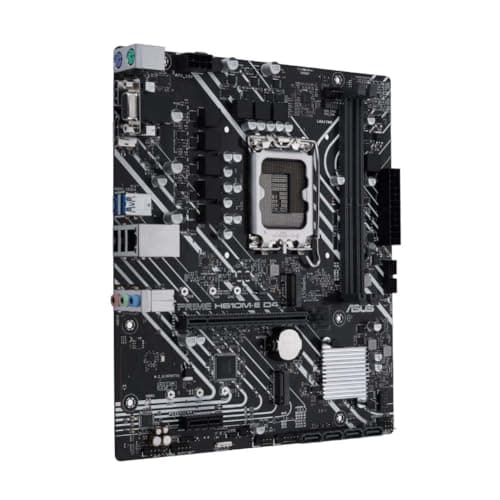 ASUS Prime H610M-E D4 Intel LGA 1700 mic-ATX Motherboard with DDR4, PCIe 4.0, Dual M.2 Slots, Realtek 1 Gb Ethernet, DisplayPort, HDMI, D-Sub, USB 3.2 Gen 1 Ports, SATA 6 Gbps, COM Header, RGB Header 2