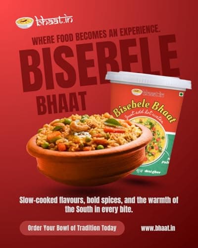 Bhaat.in Bisebele Bhaat | Pack of 2 | Instant South Indian Khichdi | NO PALM OIL| Protein-Rich & Ready-to-Eat | Just Add Hot Water | Wholesome, Homestyle Comfort Food | No Preservatives | Travel-Frien 2