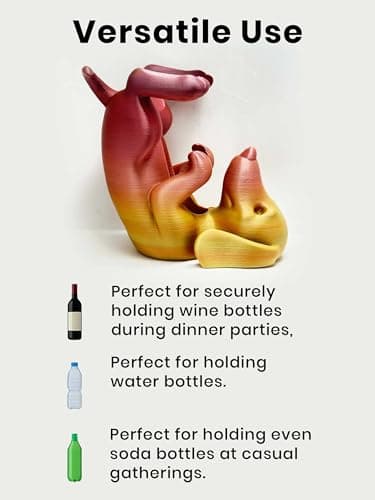 Barky – 3D Printed Dog Bottle Holder | Cute Pet Bottle Stand for 750ml Wine, Water & Soda | Fun Desk & Table Organizer | Unique Gift for Dog Lovers, Pet-Themed Home Décor & Office Accessories 3