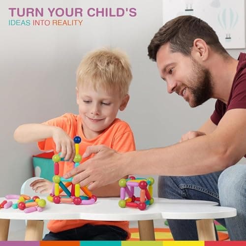 Daesyn Deal 46 Pcs Magnetic Sticks and Blocks Building Set | 3D Construction Toy for Kids | STEM Learning & Educational Puzzle Game | Creative Magnet Building Blocks for Boys & Girls | Fun Indoor Play 5
