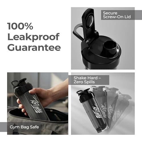 Lifelong Gym Typhoon Shaker Bottle 700ml | BPA Free Protein Shaker Bottle for Gym | Sipper Water Bottle for Adults |100% Leakproof Bottle for Protein, BCAAs, Pre Workout for Men & Women (Black) 3