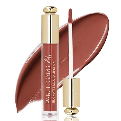 Parul Garg Beauty Silk Matte Liquid Lipstick | Long-Lasting & Smudge-Proof | Soft Matte Finish | Vegan & Clean Beauty | Hydrates with Shea Butter & Vitamin E (Fire Lily, 3ml)