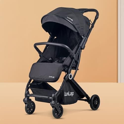 LuvLap Elite Baby Stroller, Pram for 0 to 3 Years with 5 Point Safety Harness, Large Storage Basket, Easy Fold, Extendable Canopy with Looking Window, Multilevel Recline & Adjustable footrest