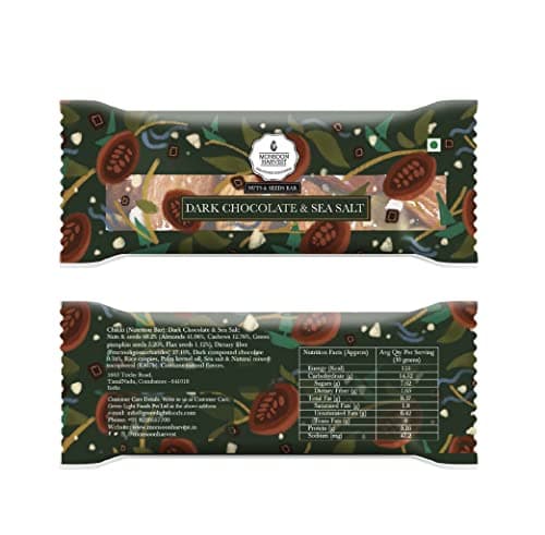 Wingreens Harvest Nuts & Seeds Energy Bars - Dark Chocolate & Sea Salt - 180 g (Pack of 6 x 30g), Almonds, cashews, pumpkin seeds & Dry Fruit, Healthy Protein Snack Bars, All Natural, Plant Based 4