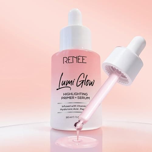 RENEE Lumi Glow Highlighting Primer + Serum | Hydrates, Promotes Even Skin Texture | Gives Luminous, 3D Glow | With Hyaluronic Acid, Peptides & Vitamin E | Base For Face Makeup | 30ml 2