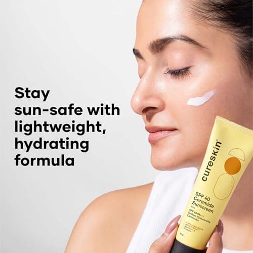 Cureskin SPF 40 Ceramide Sunscreen with Hyaluronic Acid & Ceramides | 2-in-1 Sunscreen Moisturiser, Broad Spectrum, SPF 40 & PA+++, 50 g (Pack of 1) 2
