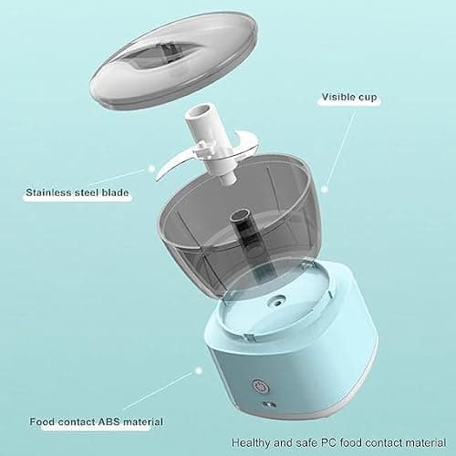 Electric Garlic Chopper, Mini Chopper with USB Rechargeable, Portable Mini Food Chopper Mincer Waterproof, Kitchen Food Processor for Meat,Garlic,Ginger,Chili,Veggie 5