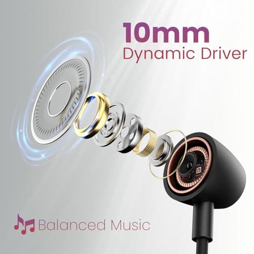 Portronics Harmonics Z9 Wireless Bluetooth in Ear Neckband with Mic, 40 Hours Playtime, Metallic Finish, BT5.3V, 10mm Dynamic Driver, Dual Pairing, Magnetic Buds, Type C Fast Charging(Black) 3