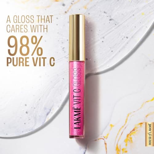LAKMÉ LAKM LAKME SuperglowVIT C, Glossy Glass Shine Lip Gloss, CherryRedC3, 6 ml, for Smooth and Radiant Lips, with Vitamin C E, High Finish, Women | Ml Red 3