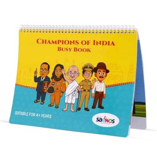 SAEKOS Champions of India Busy Book for Kids Age 3-6 | Montessori Educational Activity Book | STEM Learning Toy | Preschool Quiet Book | Life Skills & Fine Motor Skills Development | Screen-Free Reusa 2